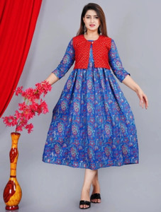 Parth Fab Women Kurta Ethnic Jacket Set