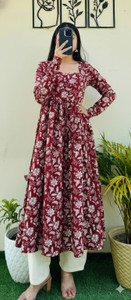 SAMBSHIV Women Printed Flared Kurta