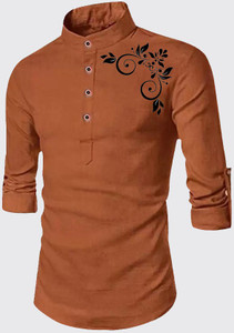 DEEMOON Men Printed Straight Kurta