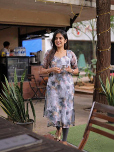 kaally Women Floral Print A-line Kurta