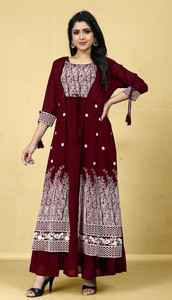 SANCIA Women Embroidered Gown Kurta