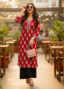 VICENTA Women Floral Print, Striped, Printed A-line Kurta