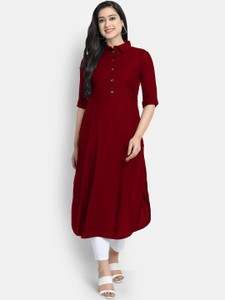 looknchoice Women Solid A-line Kurta
