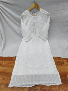 Alankrit Textiles Women Striped A-line Kurta