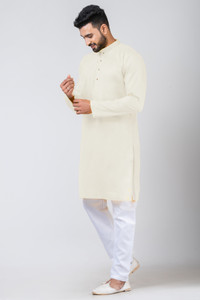 Rainbow Cloths Men Self Design Straight Kurta