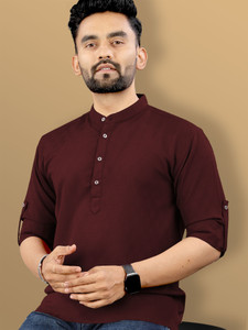 VeBNoR Men Self Design Straight Kurta