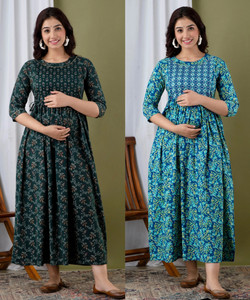 Silakiva Women Printed Gown Kurta