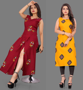 tanvi creation Women Printed Straight Kurta