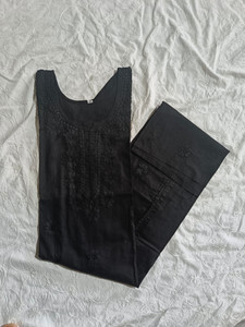 Adab chikan handicraft Women Chikan Embroidery A-line Kurta