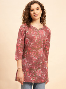 Neesh Women Printed, Floral Print Straight Kurta