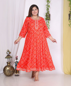 Swasti Women Bandhani Gown Kurta