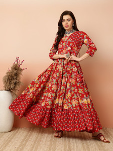 Gulmehendi Women Printed Anarkali Kurta