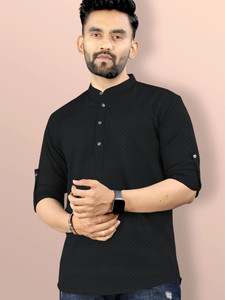 VeBNoR Men Self Design Straight Kurta
