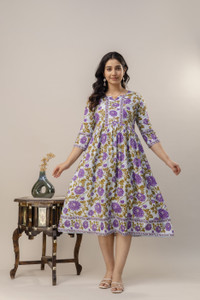 fastal look Women Printed Anarkali Kurta