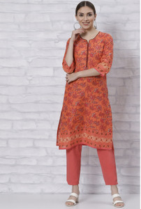 RANGRITI Women Printed Straight Kurta