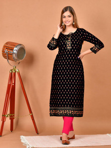 ZAARA CREATION Women Printed Straight Kurta