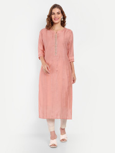 4U Fashion Women Embroidered Straight Kurta