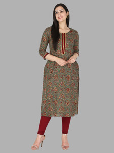 Kriftee Women Printed Straight Kurta