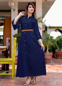 KETAKI FASHION Women Striped Frontslit Kurta