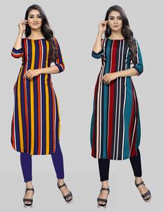 maruti fab Women Striped Straight Kurta