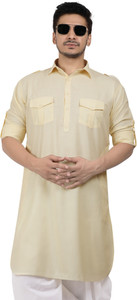 K Royals Men Self Design Pathani Kurta