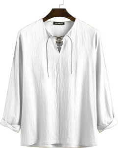 HOLYTREND Men Solid Straight White Kurta - Image 3