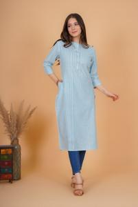 Rimeline Women Striped Straight Kurta