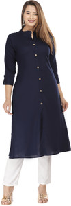 Adrima Women Solid Frontslit Kurta