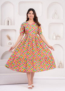 Madfury Women Printed Anarkali Kurta