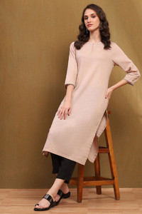 BIBA Women Solid Straight Kurta