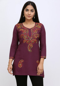 Neelam Chikan Women Chikan Embroidery Straight Kurta