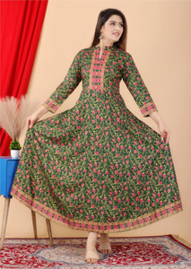 fastal look Women Printed Anarkali Kurta
