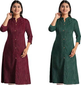 AL SK FASHION HUB Women Self Design A-line Kurta