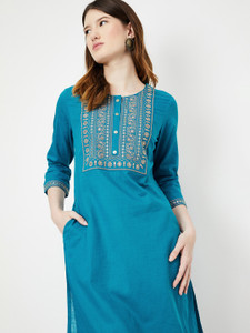 MAX Women Solid Straight Kurta