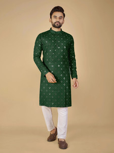 MENSKURTA Men Embellished A-line Kurta