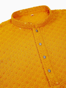Triom Men Chikan Embroidery A-line Kurta
