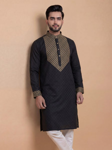Tibra Collection Men Embroidered Straight Kurta