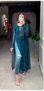 febmetro sales Women Embroidered Straight Kurta