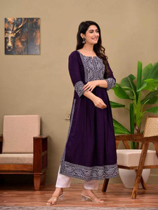 ShreeBalaji Women Printed A-line Kurta