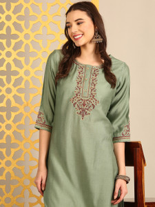 ANOUK Women Embroidered Straight Kurta