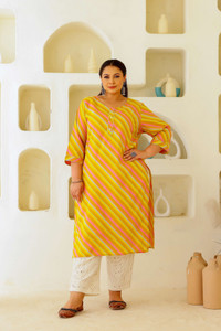 Flavia Creation Women Leheriya Straight Kurta