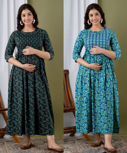 सिलाकिवा महिलाओं के लिए प्रिंटेड गाउन कुर्ता