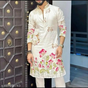BELADIYA FASHION Men Embroidered Straight Kurta