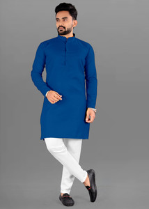 bhizy Men Solid Straight Kurta