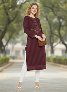 HANG N HOLD Women Printed, Checkered Straight Kurta