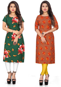 tanvi creation Women Printed Straight Kurta