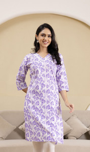 SUBHAN CLOTHING Women Floral Print A-line Kurta