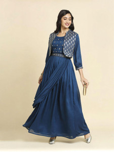 Madhuram Women Embroidered Gown Kurta