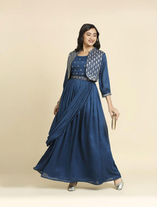 Madhuram Women Embroidered Gown Kurta