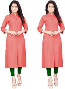 NATEK Women Self Design Frontslit Kurta